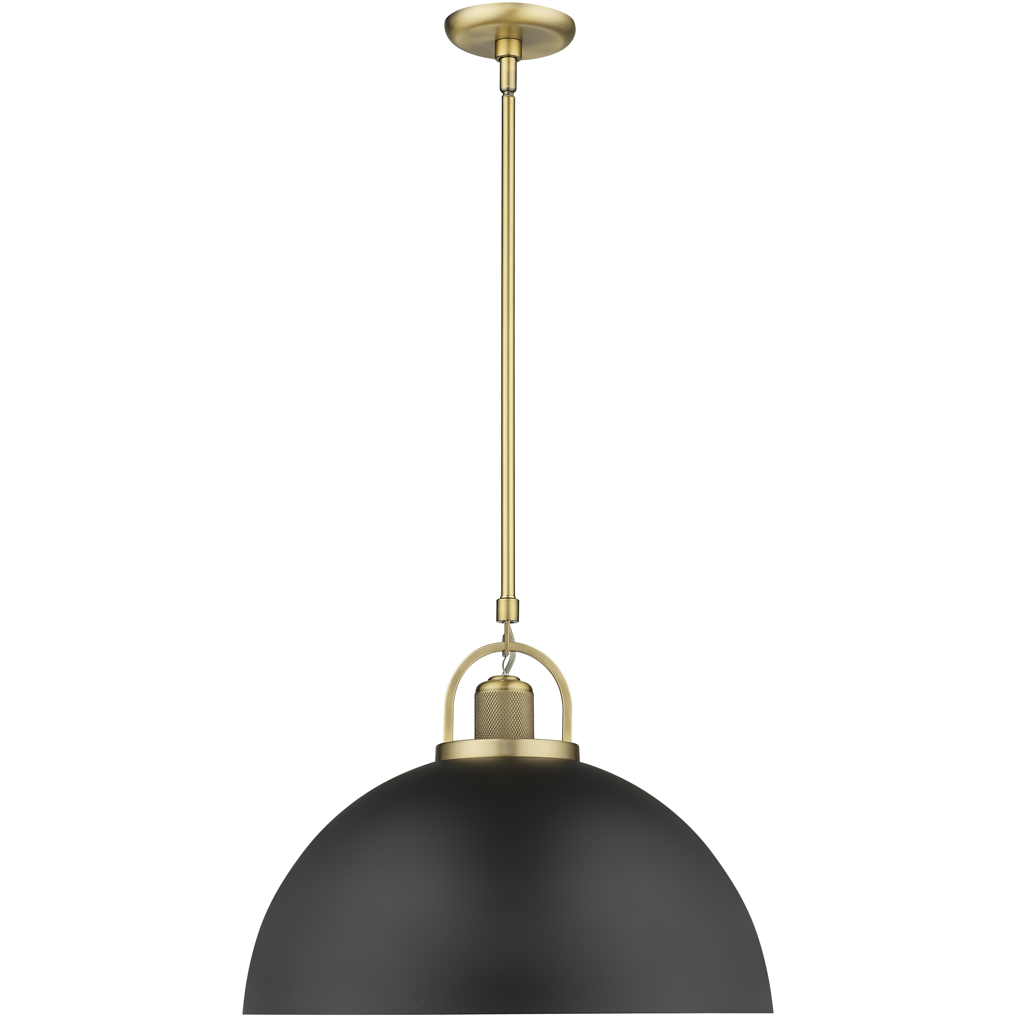 Artistan 1 Light 17.75 inch Vintage Brass/Matte Black Pendant Ceiling Light